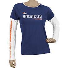 Reebok Denver Broncos Womens Plus Size Sideline Tacon Too Long Sleeve 
