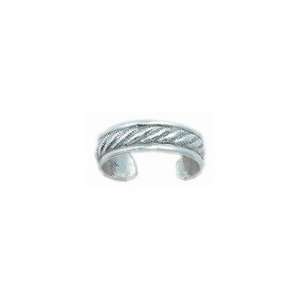  925 Sterling Silver ROPE BAND Toe Ring Jewelry