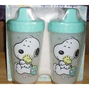   Set of 2 Cups Baby Snoopy & Baby Woodstock Spill Proof Cup Baby