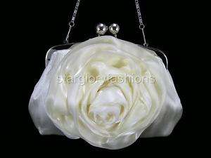 Bridal Cream/Ivory Rose Wedding/Prom Purse Clutch  