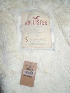 NWT~SEXY HOLLISTER~WHITE FUR LINED COAT JACKET HOODIE~S  