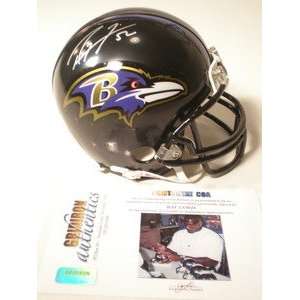  Ray Lewis Autographed Baltimore Ravens Riddell Mini Helmet 