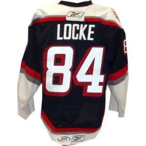 Corey Locke (A) #84 2009 2010 Hartford Wolf Pack Game Used Blue Jersey 