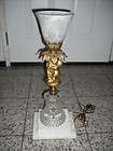 antique very unique heavy cherub marble crystal lamp 