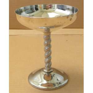  Decorative Silver Metal Chalice Goblet   5 1/2 inches tall 