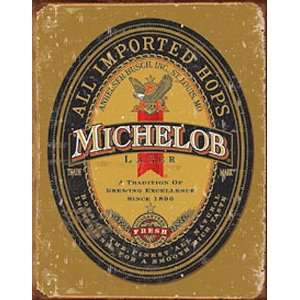  Michelob Beer Logo Weathered Metal Tin Sign Nostalgic 