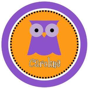  Girls Owl Personalized Melamine Plate