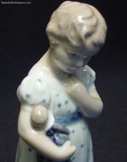 Royal Copenhagen Porcelain Little Girl with Doll #3539  