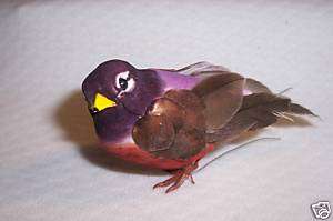 CRAFT BIRDS 3.5 BROWN/PURPLE/ORANGE MUSHROOM BIRD  