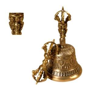 Small INDIAN DORJE & BELL SET Buddhism Spiritual Chimes  