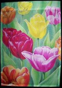 Blooming Tulips Galore 12.5 x 18 garden flag  