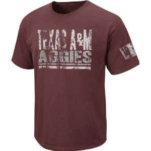 Texas A&M Aggies Boxed Up Distressed Pig Dye Tee  Sports 