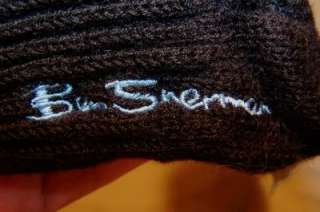 Mens BEN SHERMAN Tencel Merino Wool FINGERLESS GLOVES Blue OSFA  