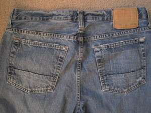 MENS SZ 32W 32L DESTROYED BOOTCUT JEANS ABERCROMBIE & FITCH  