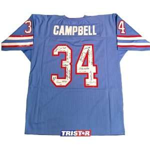 Luv Ya Blue Team Signed Earl Campbell Houston Oilers Mitchell & Ness 