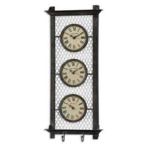  Rustic Chicken Wire Wall Clocks 11 in.