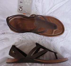 CROCS Womens ADRINA Espresso/Bronze Strappy Sandals shoes 5 6 8 10 11 