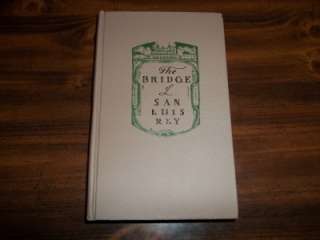 THE BRIDGE OF SAN LUIS REY, THORNTON WILDER, FIRST EDITION, FIRST 