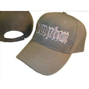  Grey Compton Adjustable Baseball Cap Hat w/ White Trim 