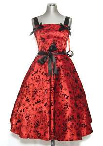 Hell Bunny Red Black Tattoo 50s Rockabilly Prom Dress  
