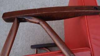 Mid Century Modern Childs Orange Vinyl Lounge Arm Chair Vintage RARE 