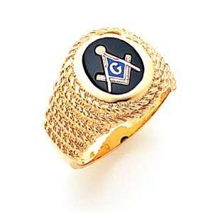  Braided Oval Blue Lodge Ring   14k Gold/14kt yellow gold 