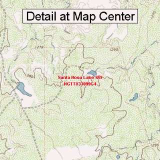USGS Topographic Quadrangle Map   Santa Rosa Lake SW, Texas (Folded 