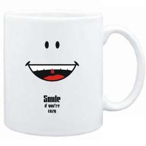    Mug White  Smile if youre cozy  Adjetives