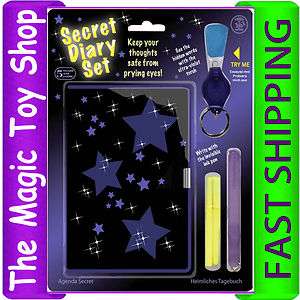 NEW Secret Diary Set, Invisible Ink Pen, Padlock, Torch  