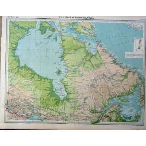  1920 Colour Map North Eastern Canada Print