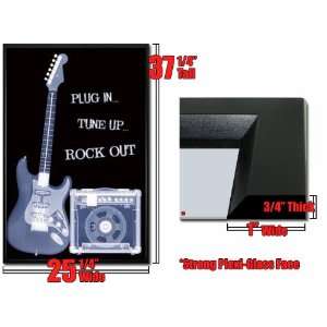 Framed Plug In Tune Up Rock Guitar Poster FrPp31159A 
