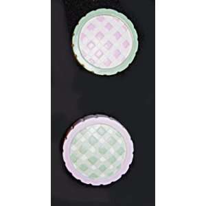   Pink & Green GINGHAM Drawer Pulls KNOBS Home Decor