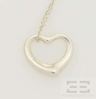  Sterling Silver Elsa Peretti Large Open Heart Pendant Necklace  