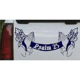 Psalm 23 Scroll with praying hands and roses Christian Car Window Wall 