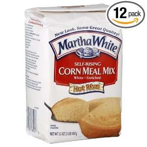 Martha White Corn Meal Self Rising, 32 Ounce (Pack of 12)  