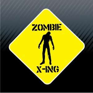  Zombie Stranger X ing Crossing Sign Sticker Decal 
