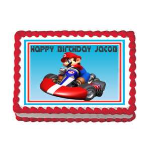 MARIO KART Edible Personalized Party Cake Image NEW   