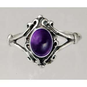  Sterling Silver Victorian Ring Featuring a Lovely Amethyst Gemstone