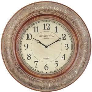  Wall Clock with Glass Face in Aged Copper Finish