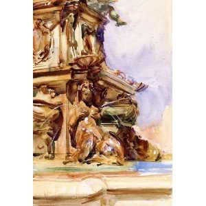  Oil Painting The Great Fountain of Bologna John Singer 