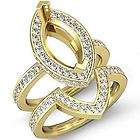 51 Diamond Engagement Ring Marquise Setting Pave Platinum s5.5 Semi 