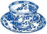 Blue Willow Tea Cup China White Cups Wallies Decals Art Stickers Decal 