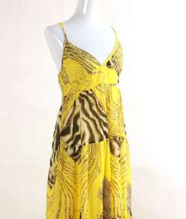 Maxi Soft Yellow Leopard Bohemian Beach Summer Dress  