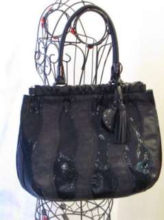   purse handbag SATCHEL pocketbook HOBO BLACK 181358 WAVE PATCHWORK TOTE