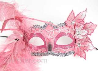   MASK masquerade FEATHER faerie costume PINK ivy fairy leaves ethereal