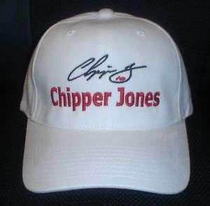 CHIPPER JONES BRAVES CAP / HAT WITH STITCHED AUTOGRAPH  
