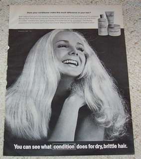 1972 Clairol Condition beauty pack hair PRETTY girl AD  