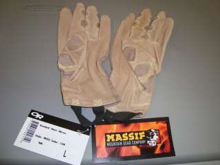 MASSIF OVERLORD SHORT GLOVES TAN OUTDOOR RESEARCH LARGE NWT  