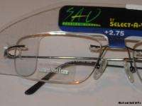 75 Rimless Select A Vision Readers Reading Glasses Eyeglasses NEW 
