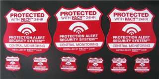 Big alarm system signs & security system sticker set Great home 